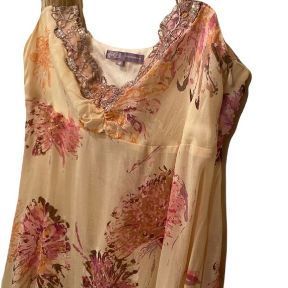 Hale Bob Paris-Los Angeles Sheer Top With Crystals And Sequins - Picture 1 of 12